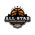 All star basketball, sports logo, emblem. Vector illustration.