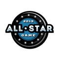 All star game, template logo design. Vector illustration.