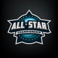 All star sports, template logo design. Royalty Free Stock Photo