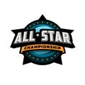 All star sports, template logo design. Royalty Free Stock Photo