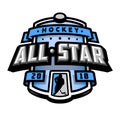 All stars of hockey, logo, emblem. Royalty Free Stock Photo