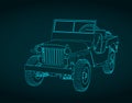 All-terrain vehicle blueprint Royalty Free Stock Photo