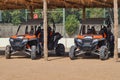 All terrain vehicle buggy ready for racing across desert sand dunes,Abu Dhabi,UAE, Jan 2022 Royalty Free Stock Photo