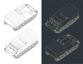 All-terrain vehicle isometric blueprints Royalty Free Stock Photo