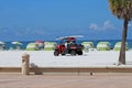 Clearwater Beach with Beach Lifeguard Vehicle