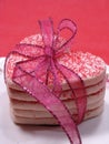 All tied up heart sugar cookies Royalty Free Stock Photo
