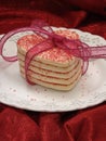 All tied up heart sugar cookies Royalty Free Stock Photo