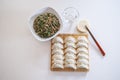 All The Tools and Ingredients of Making Chinese Dumplings  1 Royalty Free Stock Photo