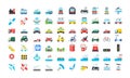 All Transport Emoticons Collection. Transport Emoji Set