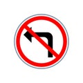 All types of traffic icon symbols white background. Right sign and left sign no parking