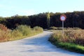 All vehicles prohibited except pedal cycles sign next to forest road