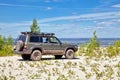 All-wheel drive SUV on the edge of a cliff Royalty Free Stock Photo