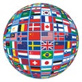 All World Country Flags Globe