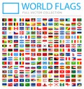 All World Flags - New Additional List of Countries and Territories - Vector Rectangle Flat Icons Royalty Free Stock Photo