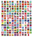 All World Flags square glossy buttons Royalty Free Stock Photo