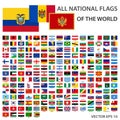 All world official flags rectangle set. Complete collection of national flags