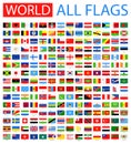 All World Vector Flags. 210 items. Royalty Free Stock Photo