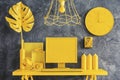 All yellow workspace concept