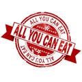 All you can eat red vintage stamp Royalty Free Stock Photo