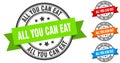 all you can eat stamp. round band sign set. label Royalty Free Stock Photo