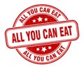 all you can eat stamp. all you can eat round grunge sign. Royalty Free Stock Photo
