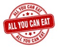 all you can eat stamp. all you can eat round grunge sign. Royalty Free Stock Photo