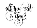 All you need is dogs - hand lettering text