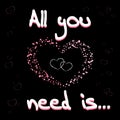 All you need is love black 32 Royalty Free Stock Photo