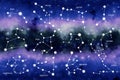 All zodiac signs name with star constellations over nebula clouds background Royalty Free Stock Photo