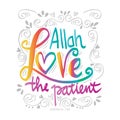 Allah love the patient. Quote quran. Royalty Free Stock Photo