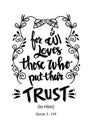 For Allah loves those who put their trust.