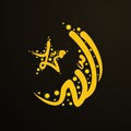 Allah muhammad arabic calligraphy in star and crescent style