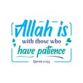 Allah is with those who have patience Muslim Quote and Saying background banner poster