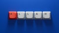 allah word written on Computer keyboard keys.close up of Computer keyboard keys Royalty Free Stock Photo