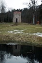 Allain`s Tower - Old Hunting Place for Aristocrats - Lake Reflection Royalty Free Stock Photo