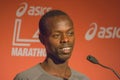 Allan Kiprono , kenyan marathon runner attends a press conference