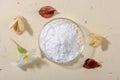 Allantoin powder on light background. Top view Royalty Free Stock Photo