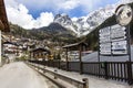Alleghe, Belluno,italy 5 April 2018: a charming mountain village located in a unique natural setting overlooking its fascinating l