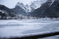 Alleghe with the frozen lake