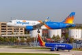 Allegiant Air and Southwest Airlines Airbus and Boeing airplanes at Chicago Midway Airport in the United States