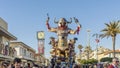 The allegorical chariot called `Blessed ignorance` at the Carnival of Viareggio, Tuscany, Italy