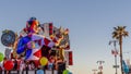 The allegorical float of Burlamacco parades at the Carnival of Viareggio, Italy