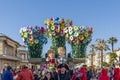 The allegorical float called `Giu' le mani` during the parade of the Carnival of Viareggio, Italy