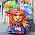 Allegorical float depicting various fantasy characters Royalty Free Stock Photo