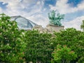 Allegorical statue and vaulted roof of Great Palace in Paris Royalty Free Stock Photo