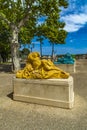 Allegories statues by Le Corum cultural centre in Montpellier, France