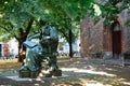 Allegory of Science bronze statue at St. Nicholas` Church Nikolaikirche in Berlin, Germany Royalty Free Stock Photo