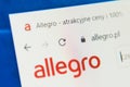 Allegro.pl Web Site. Selective focus.