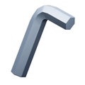 Allen key tool high quality 3D render illustration. Settings app design icon.