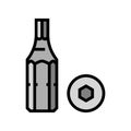 allen wrench screwdriver bit color icon vector illustration